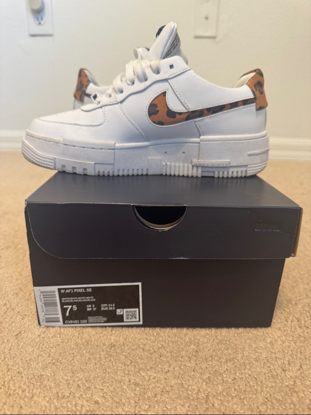Nike Women's AF1 Pixel SE with Leopard Details